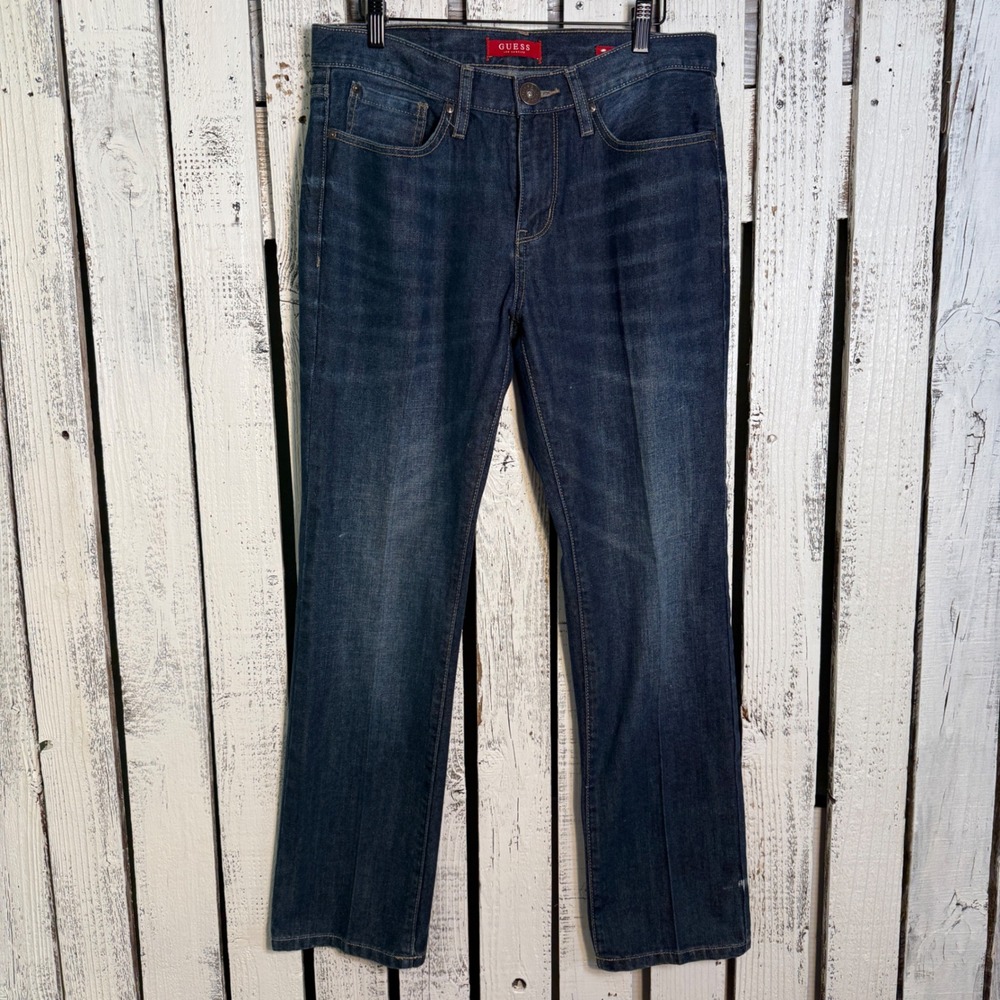 Guess L A Slim Straight Del Mar Fit Jeans Women's 32x30 Dark Wash Blue Classic